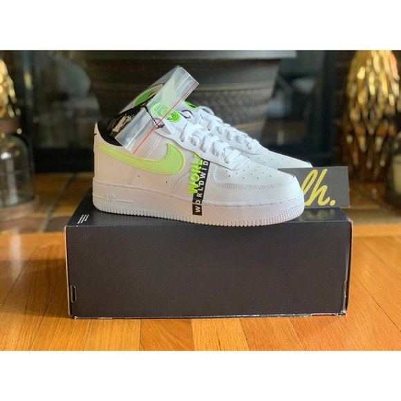 Size 6 Nike Air Force 1 Low Worldwide "White Volt" - Picture 4 of 5